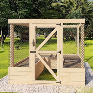 8×8 Raised Garden Bed With Fence Plans-
