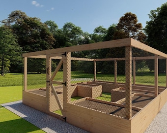 囲い付き高床式ガーデンベッド（フェンス付き）設計図（PDFダウンロード）16x16