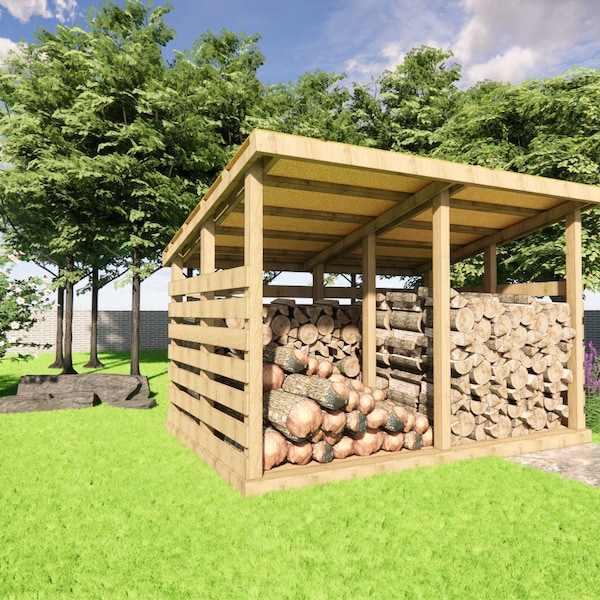 8×12 Firewood Shed Plans-Large Shed Plan diy-Dowland Pdf-Easy plan