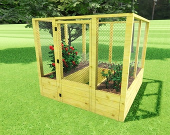 8×8 Raised Garden Bed With Fence Plans
