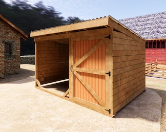 Portable 10x16 Horse Shelter with 6&#39;Room,Animal Run-In Shelter