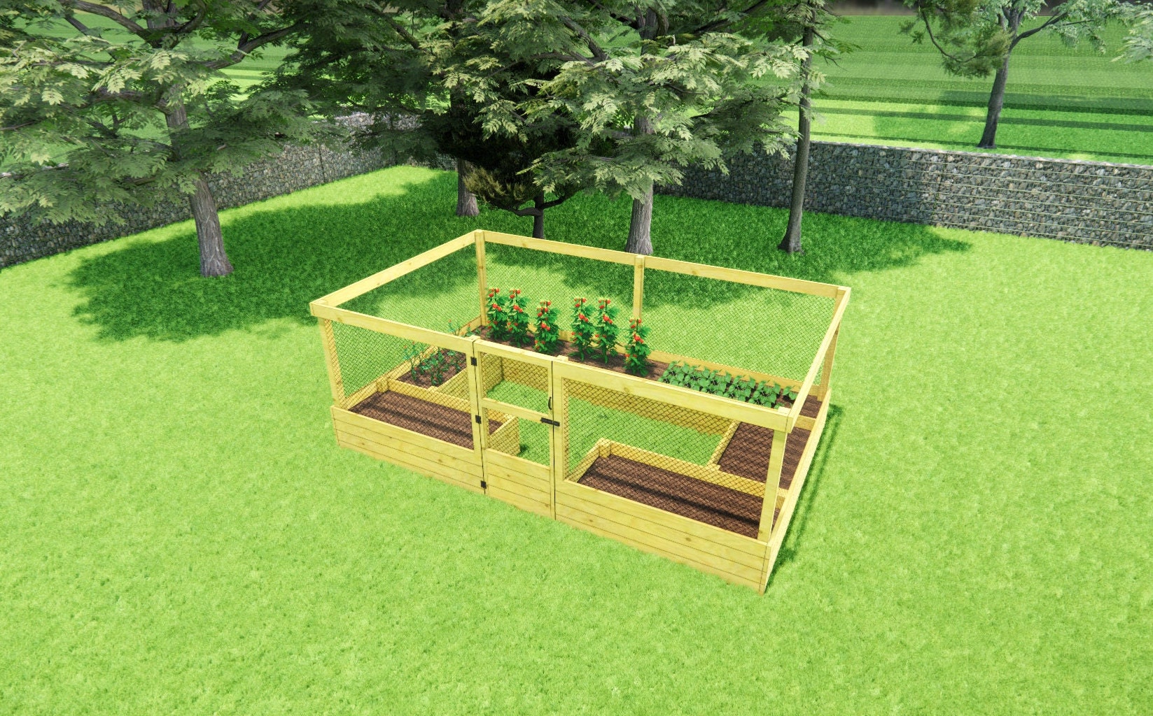 Raised Garden Bed With Deer Fence Plans 1016 Etsy