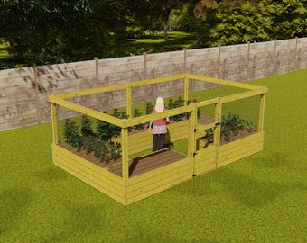 Raised Garden Bed With Deer Fence Plans 10×16