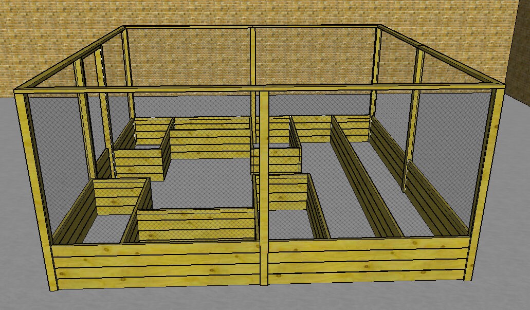 1616 Raised Garden Bed With Fence Planssheltered Garden Etsy Canada