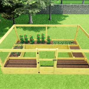 Raised Garden Bed With Deer Fence Plans 10×16