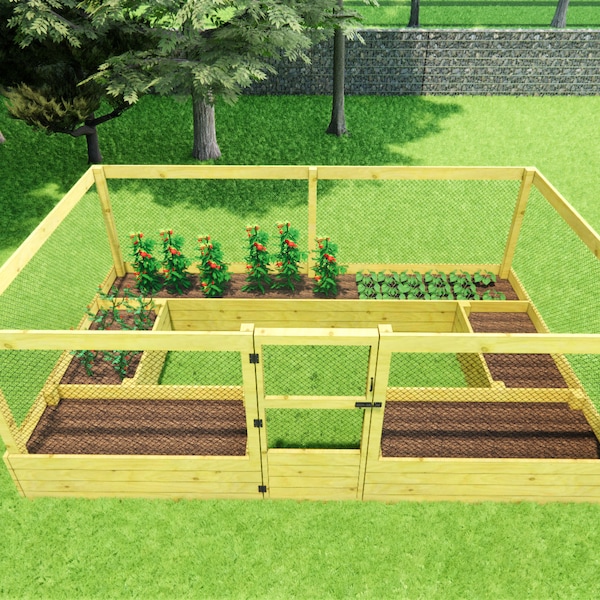 Raised Garden Bed With Deer Fence Plans 10×16