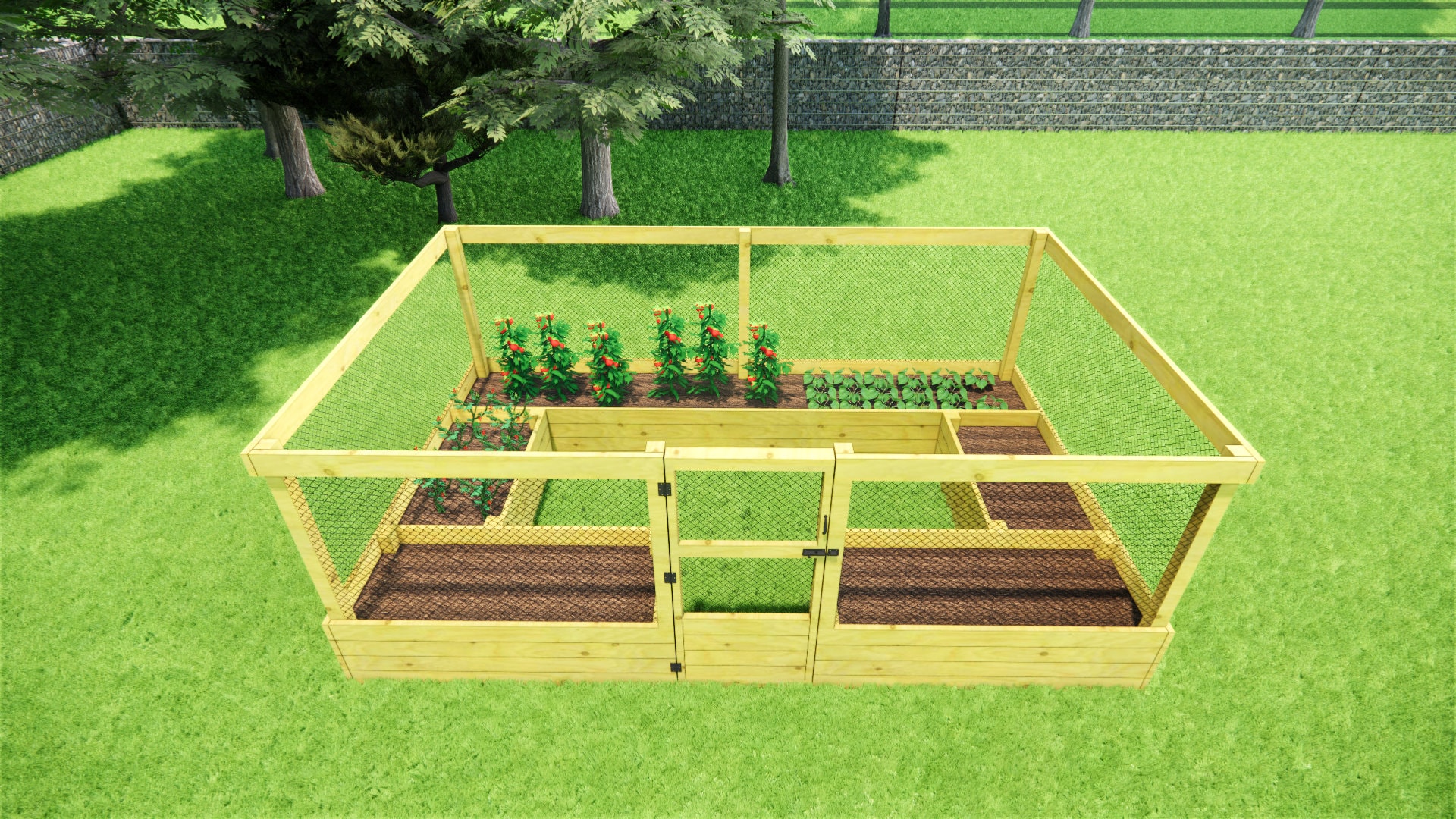 Raised Garden Bed With Deer Fence Plans 1016 Etsy
