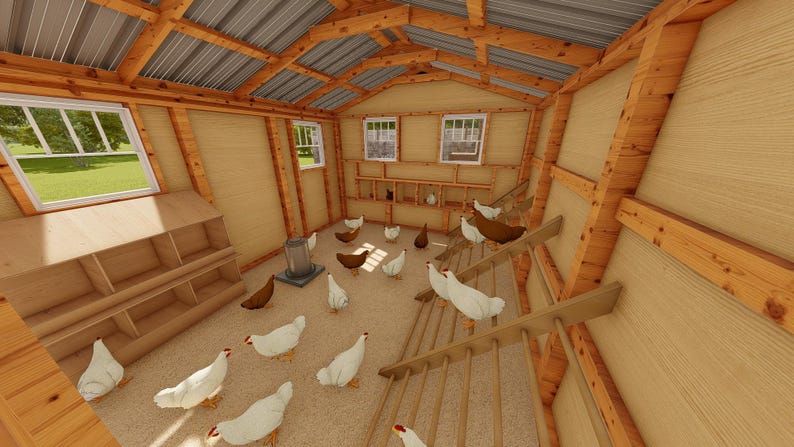 Large Chicken Coop Plans With Run-chicken Coop Plan for 50 Chickens ...