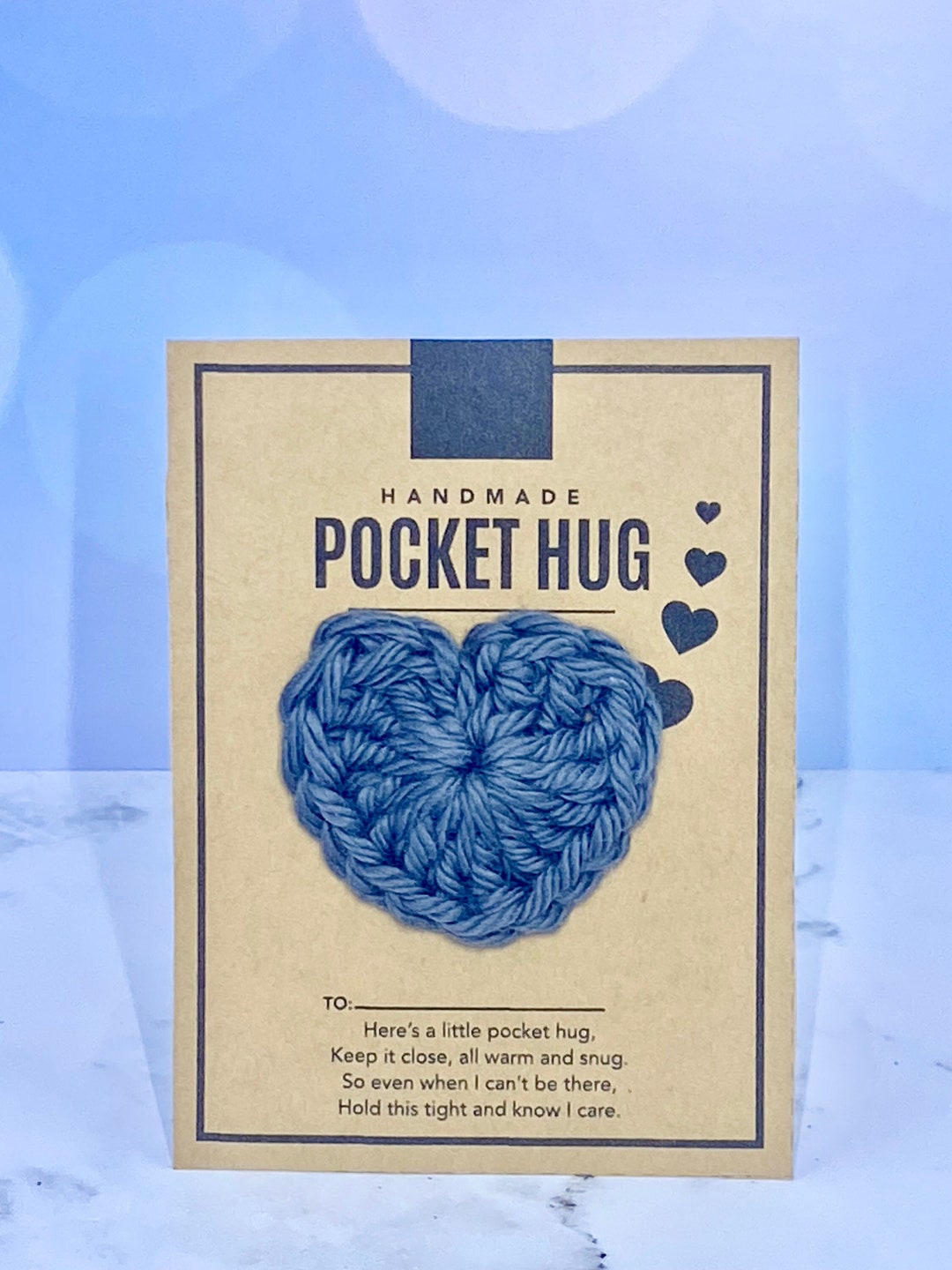 Pewter Pocket Hugs Crochetfor Friends Teachercoworkerspocket Heart