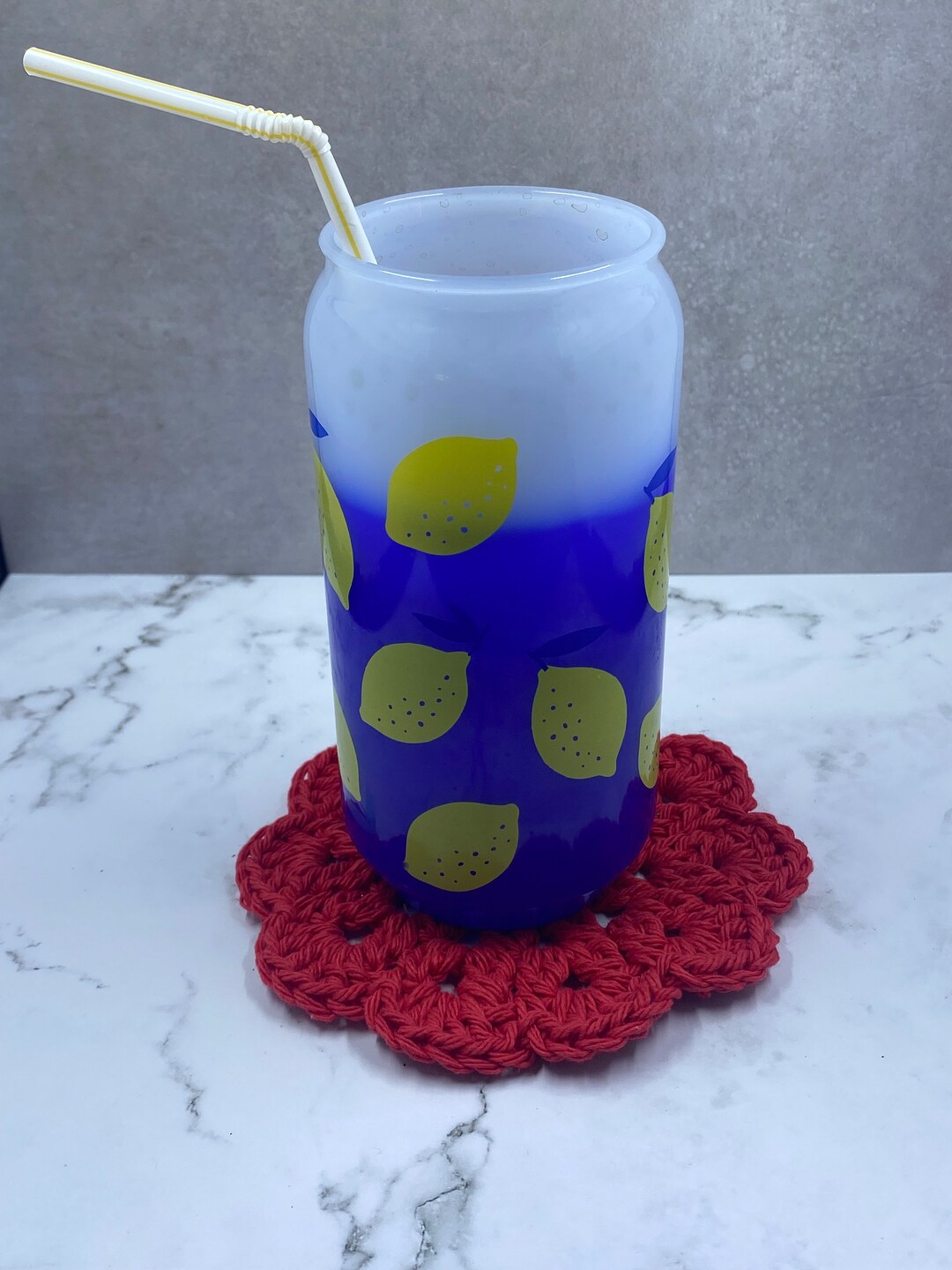 Set of 4 Crochet Coasters 100 Cotton Handmade Red Coaster Etsy