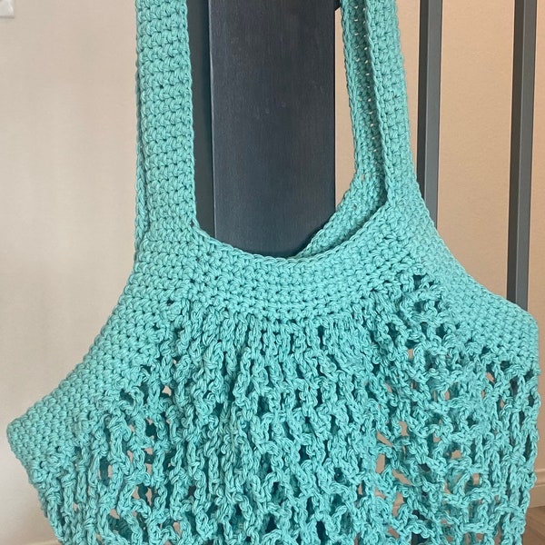 Reusable handmade mesh crochet bag- beach bag- net bag-bridal party gifts-100% cotton- farmers market bag- mothers day gift- washable