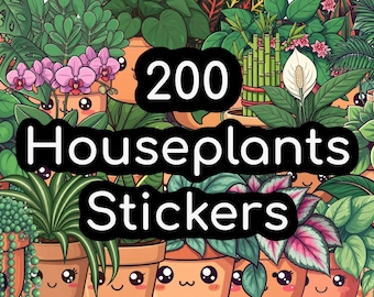 200 Houseplant Stickers - Digital Sticker