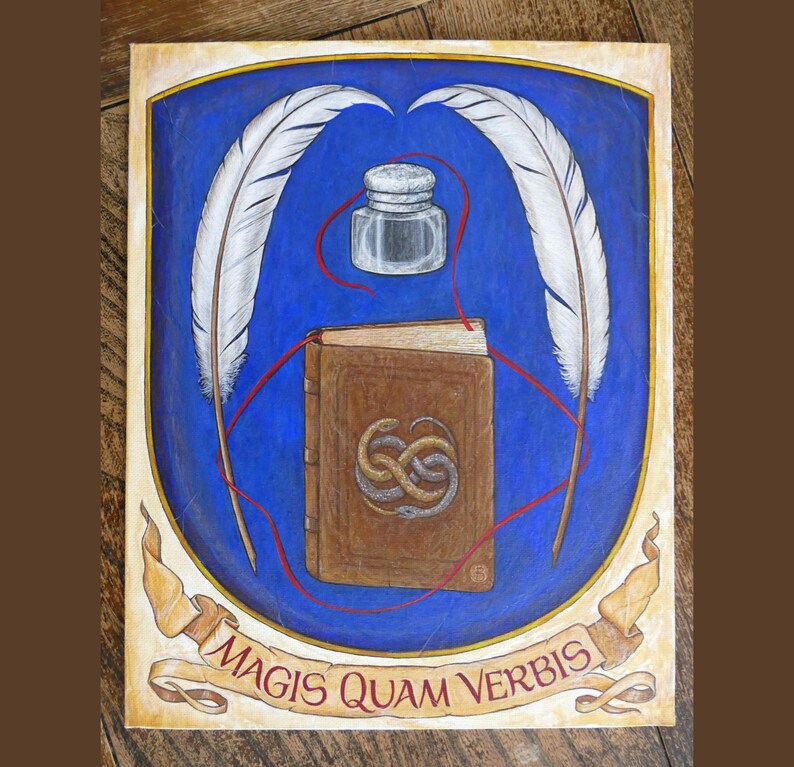 Escritor y autor, pintado a mano, original y impresión artística de la pintura, regalo para autores, lectores y fanáticos de los libros. Original handgemalt