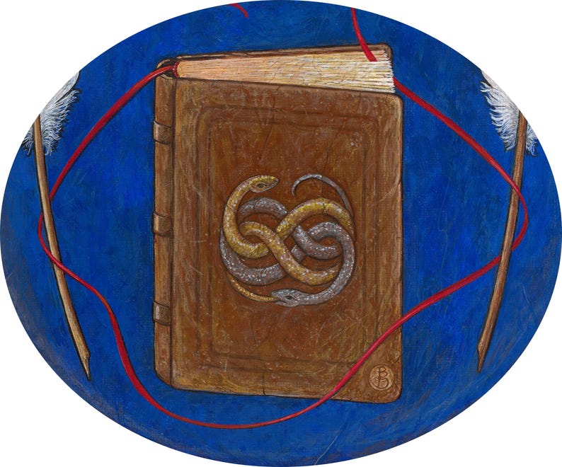 Escritor y autor, pintado a mano, original y impresión artística de la pintura, regalo para autores, lectores y fanáticos de los libros. imagen 3