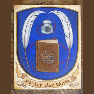 Escritor y autor, pintado a mano, original y impresión artística de la pintura, regalo para autores, lectores y fanáticos de los libros. Orig. personalisiert