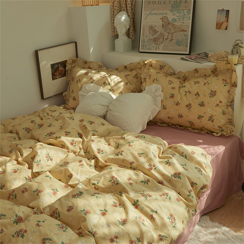 French Retro Floral Duvet Cover Set 100 Cotton Duvet Cover Etsy