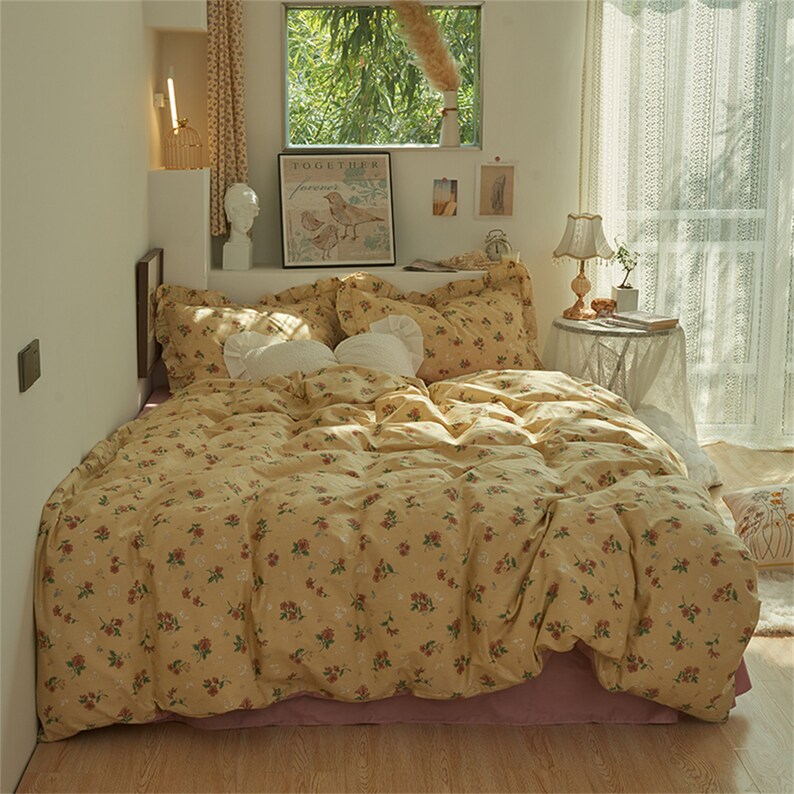 French Retro Floral Duvet Cover Set 100 Cotton Duvet Cover Etsy