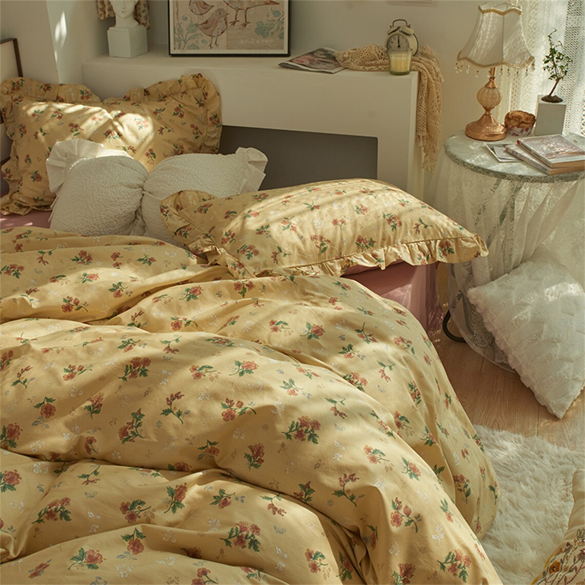 French Retro Floral Duvet Cover Set 100 Cotton Duvet Cover Etsy