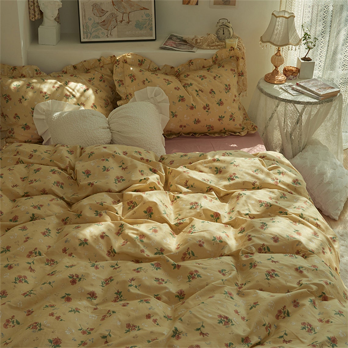 French Retro Floral Duvet Cover Set 100 Cotton Duvet Cover Etsy