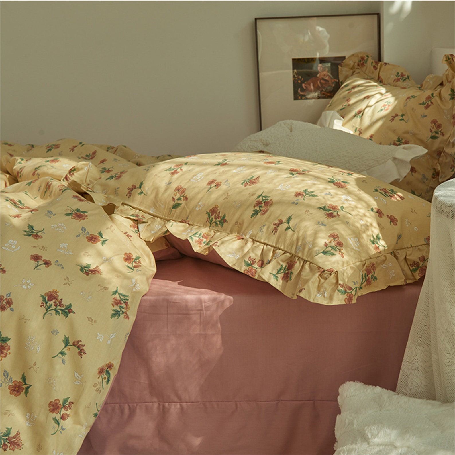 French Retro Floral Duvet Cover Set 100 Cotton Duvet Cover Etsy
