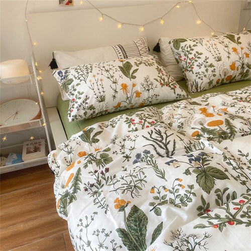 Floral Yellow Duvet Cover Set Fresh Floral Bedding Set Etsy