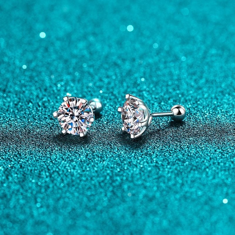 Tiny Diamond Flat Back Stud Stud Earrings Stainless Steel Hypoallergenic  Double Piercing Earrings Comfortable Studs 