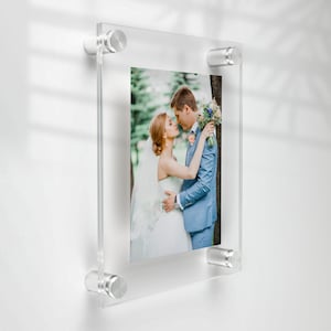 5'' x 7'' Clear Acrylic Wall Frame with Standoffs includes Screws and Anchors