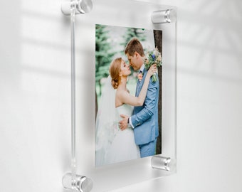 5'' x 7'' Clear Acrylic Wall Frame with Standoffs includes Screws and Anchors