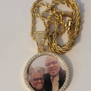 Custom Made Photo Pendant with Free 20&quot; Chain. Personalized Necklace for Men, Women, Boys, Girls, Birthdays, Weddings, Memorials