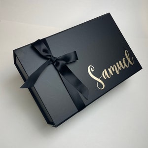  Natudeco Gift Container Box Square Gift Storage Box High‑End  Paper Gift Box or Bridesmaid Proposal Gifts Wedding Birthday Holiday Gift  Packaging(Black) : Health & Household