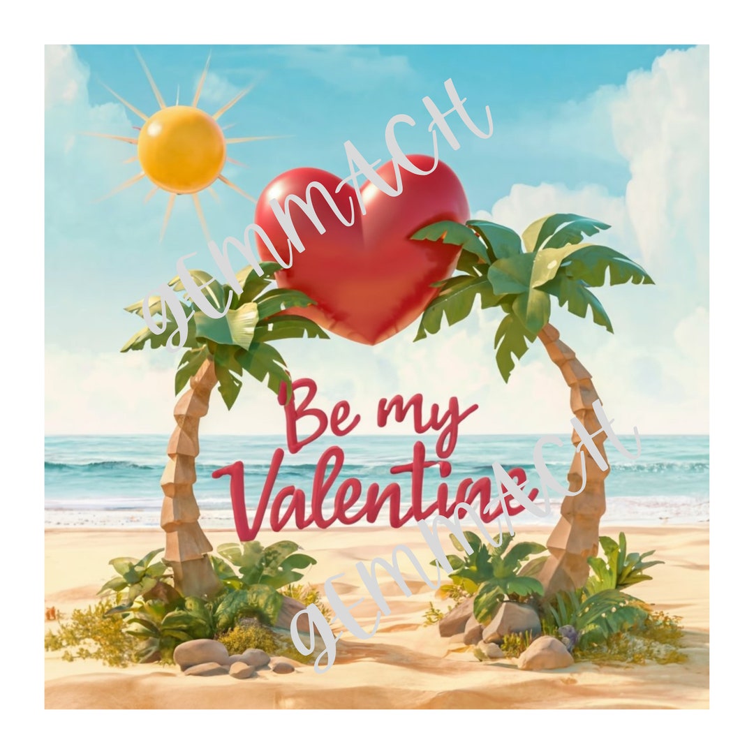 Valentines Day Beach I Love You PNG Etsy