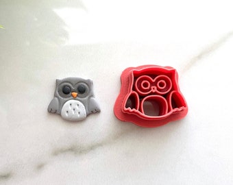 Owl Part 2 Polymer Clay Cutters,   Embossing Clay Cutter, Embossed Owl Cutter, Animal Cutter