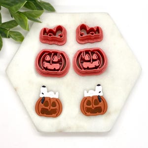 Emporte-pièce citrouille pour chien en pâte polymère, pendentifs citrouilles d'Halloween, emporte-pièce chien dessin animé