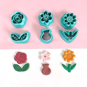 Flower Part 3 Polymer Clay Cutters | Embossed Flowers Cutters | Spring Cutters | Floral Clay Cutter | Organic Cutters | Earring Cutter