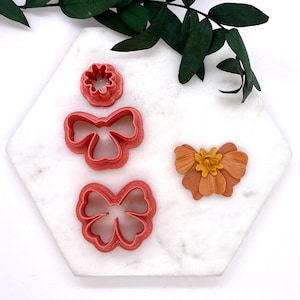 Set Flower Dangle Polymer Clay Cutter | Floral Shaped Clay Cutter  | Dangle Cutter | Earring Cutter | Flower Cutter