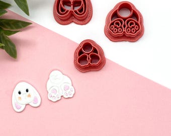 Bunny Face and Butt Polymer Clay Cutters | Bunny Cutters | Easter Cutter | Embossed Cutter | Spring Cutters