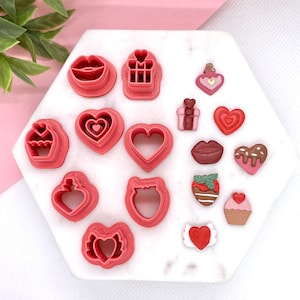 Valentine Love Cutters for Polymer Clay Cutters | Chocolate Strawberry Cutters | Lips Cutter | Love Potion Cutter | Romantic Cutters