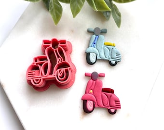 Italian scooter and moped Polymer Clay Cutters | Motorcycle Summer Dangle Cutter