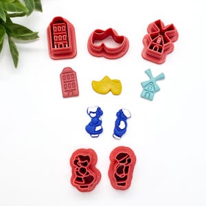 Dutch Icons Polymer Clay Cutters | Windmill Cutter | Building Cutter | Delft Blue Cutter | Holland Cutters