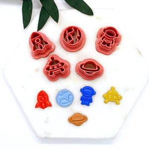 Space Polymer Clay Cutters | Spaceship Cutter | Astronaut Cutters | Earth Cutter | UFO Cutter | Planet Cutter Studs
