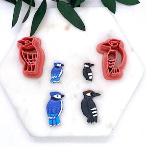 Blue Jay Bird Polymer Clay Cutters | Woodpecker bird cutter | Embossed Birds Polymer Clay Cutter |  Stud Cutters |  Dangle Cutter