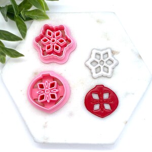 Ornament and Snowflake cutter for Polymer Clay  | Embossed Snowflake Cutters | Holiday Cutters | Christmas Cutters | Ornament Cutter