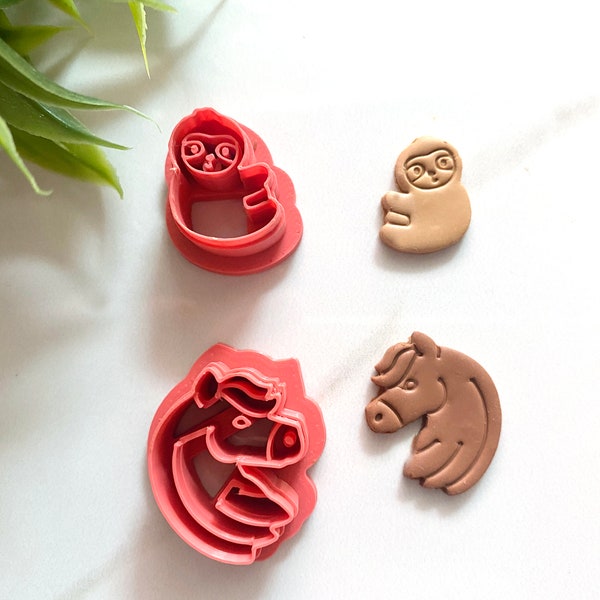 Sloth Polymer Clay Cutter,  Horse Polymer Clay Cutters, Animal cutters, Earrings Polymer Clay Cutter