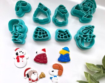 Holiday Santa Dog cutter for Polymer Clay,  Christmas Dangles, Cartoon Dog Cutter
