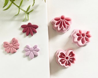 Flower Part 4 Polymer Clay Cutters | Spring Cutters | Floral Shaped Clay Cutter | Embossed Cutters | Dangle Cutter | Earring Cutter