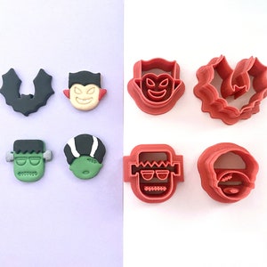 Frankenstein Polymer Clay Cutters | Dracula Cutters | Bat Cutters | Dangle Cutters  | Halloween Cutters