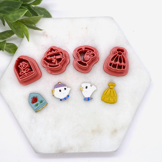 Fairy Tale Polymer Clay Cutters,  Princess Dress Cutters | Rose cutter | Teapot cutter | Teacup cutter Dress Cutter