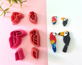 Birds Polymer Clay Cutters | Toucan cutter | Macaw Cutter | Embossed Birds Polymer Clay Cutter |  Embossed Cutters |  Dangle Cutter