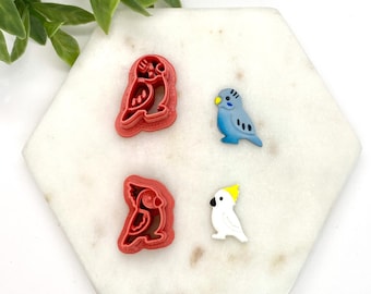 Cockatoo Bird Polymer Clay Cutters | Budgie cutter | Parrot Cutter | Embossed Birds Polymer Clay Cutter |  Embossed Cutters |  Dangle Cutter