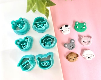 Animals Part 2 polymer clay Cutter, Mouse Cutter, Sheep Cutter, Frog Cutter, Cow Clay Cutter, Monkey Cutter, Pig Cutter, Farm Cutter